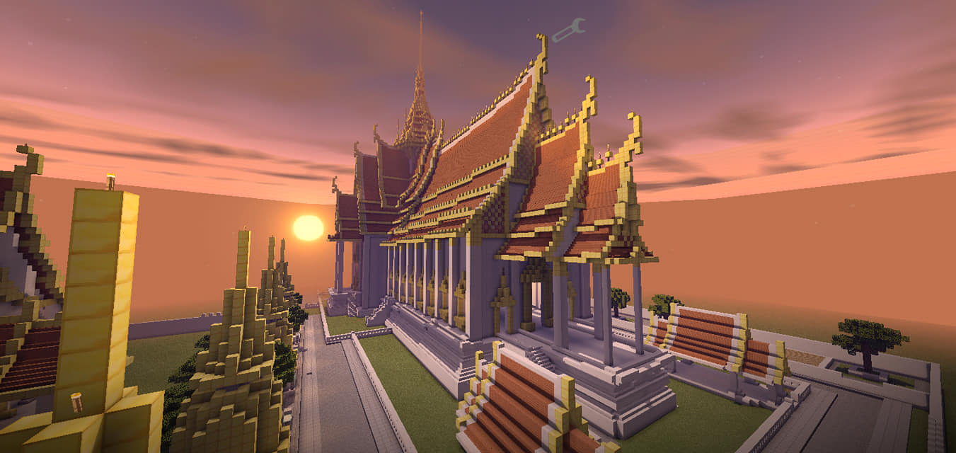 วัดไทย, มายคราฟเด็กไทย สร้างพระที่นั่ง สรรเพชญปราสาท Minecraftมายคราฟเด็กไทย, มายคราฟสร้าง