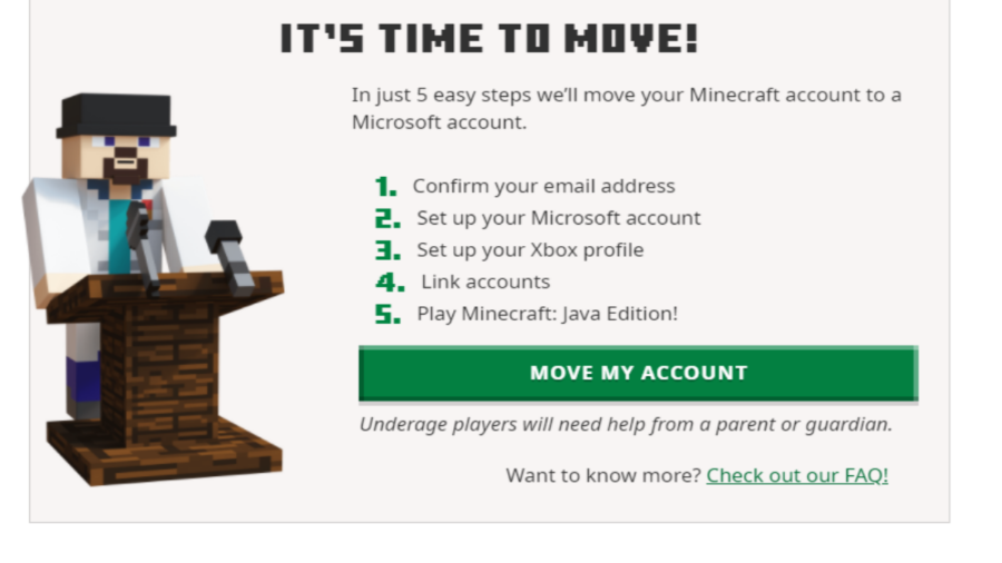 การโอนบัญชีจาก Mojang ไป Microsoft Account